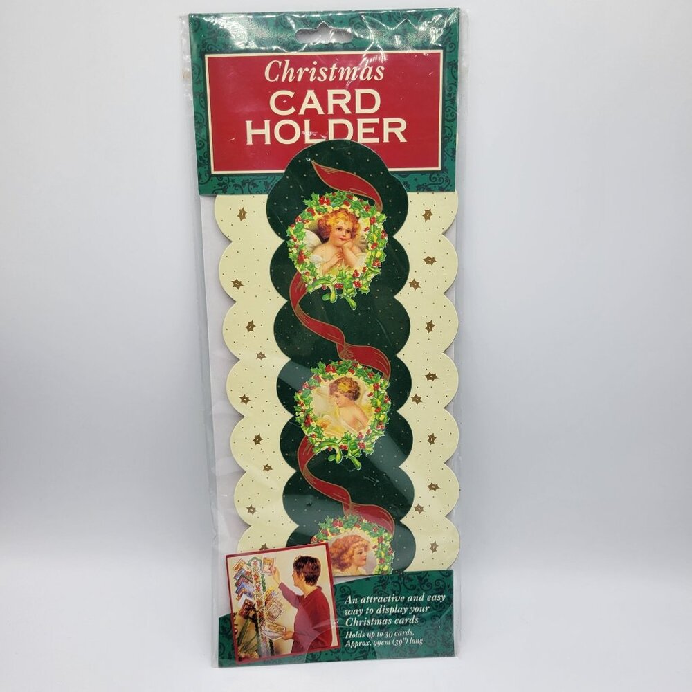 Vtg Christmas Card Holder Hanging Victorian Up To 30 Cards Approx. 6 Ft Long NEW